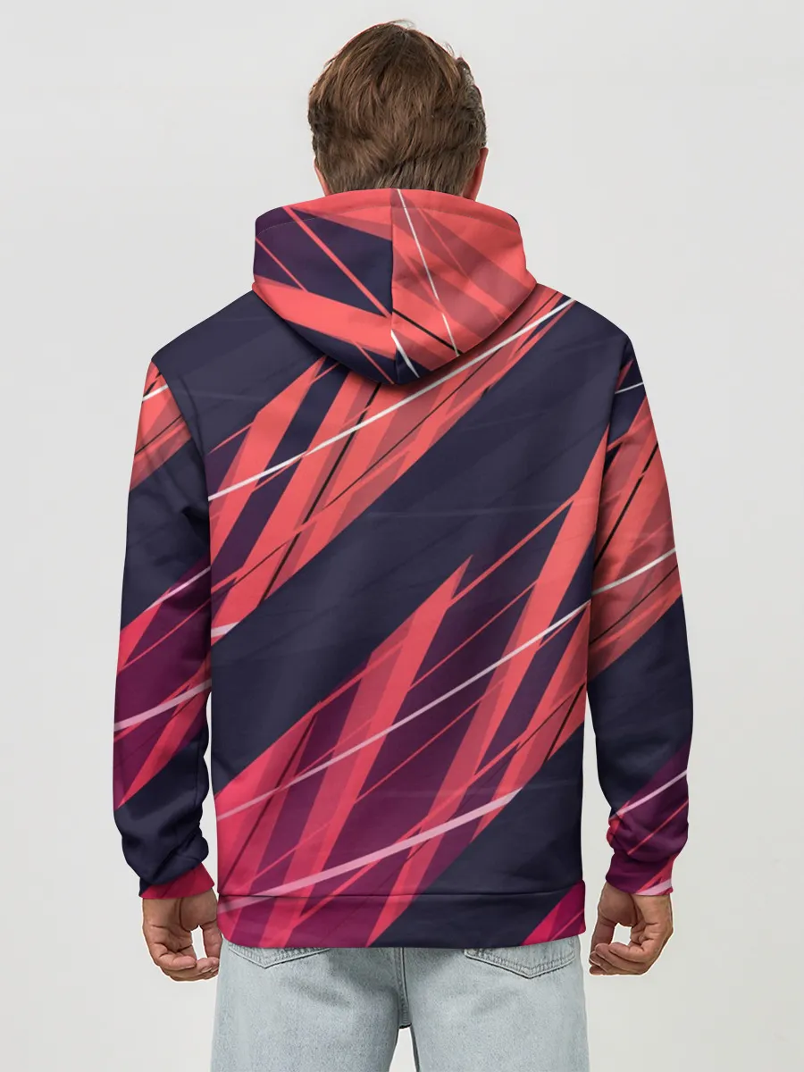 Худи мужской база хлопок / Абстракция ,,Холодный Огонь