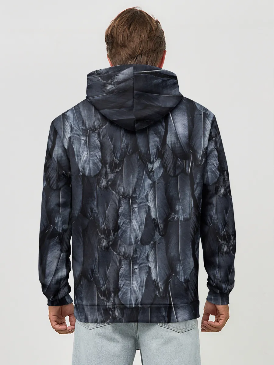 Худи мужской база хлопок / Черный Ворон