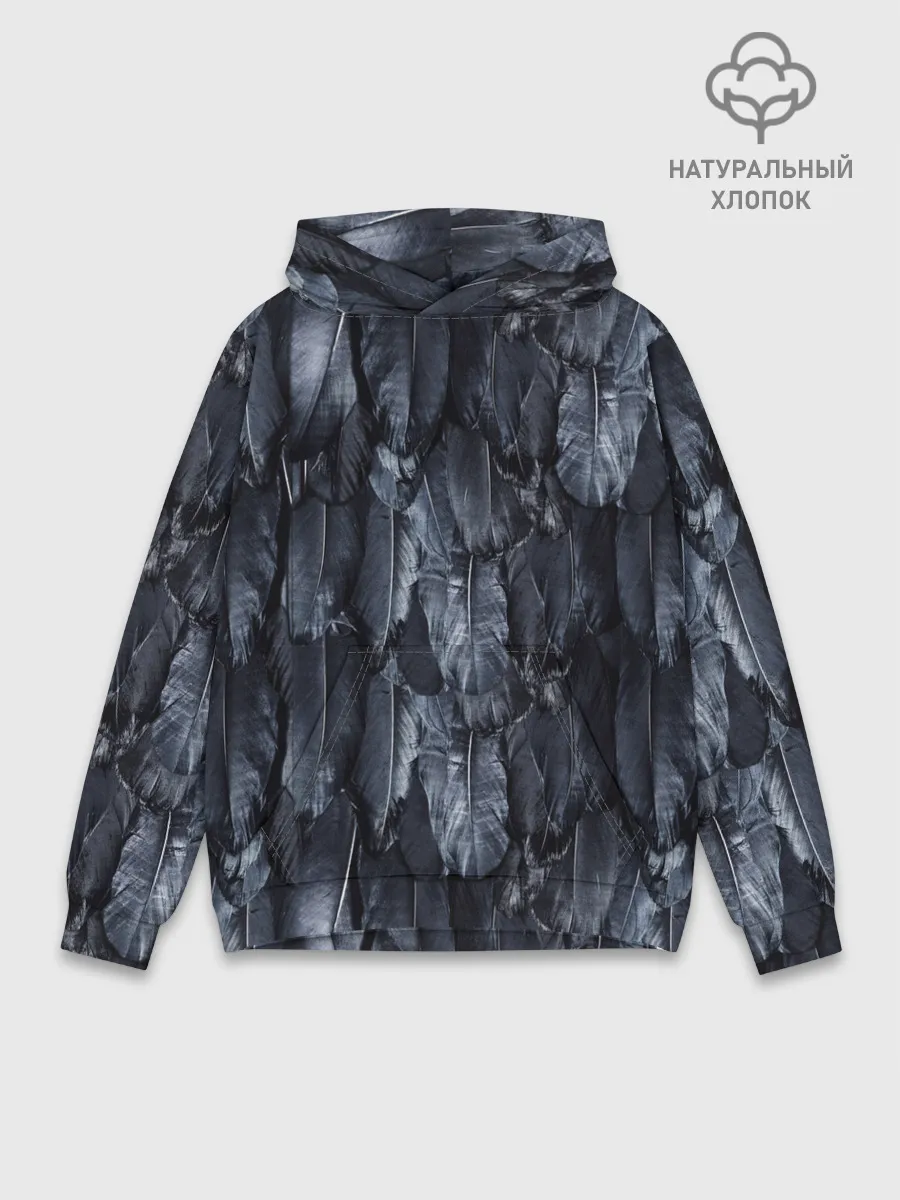 Худи мужской база хлопок / Черный Ворон