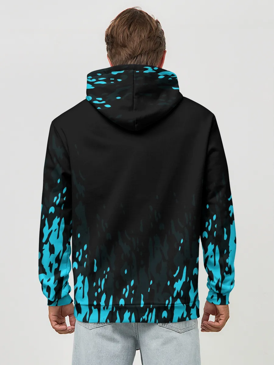 Худи мужской база хлопок / БОГ ОДИН | Узорное лицо