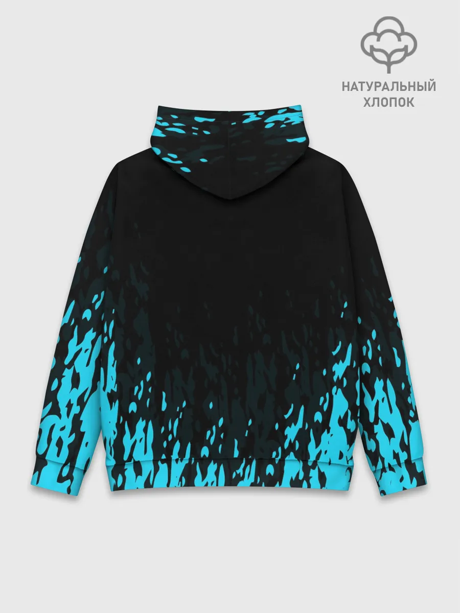 Худи мужской база хлопок / БОГ ОДИН | Узорное лицо