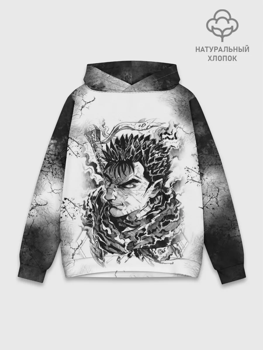 Худи мужской база хлопок / Гатс акварель