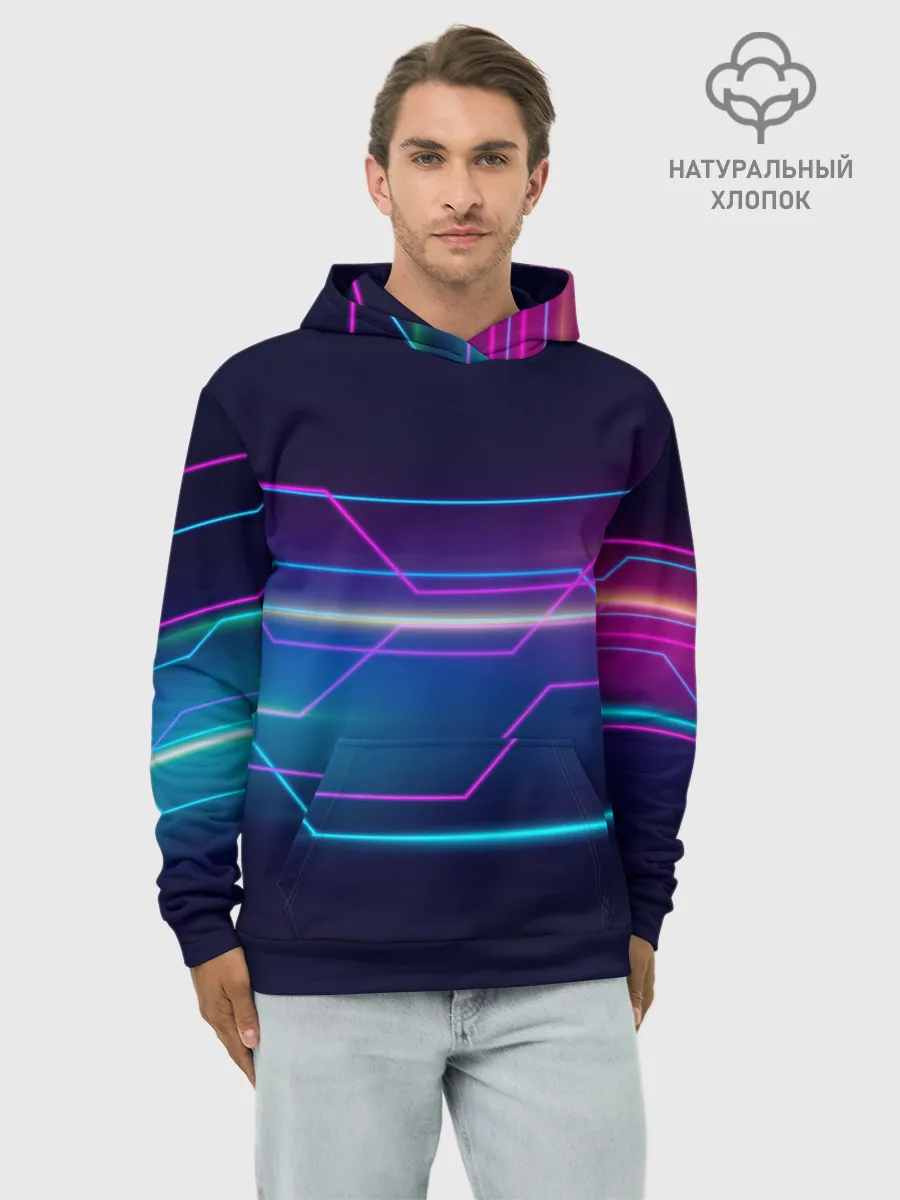 Худи мужской база хлопок / Лазерные лучи