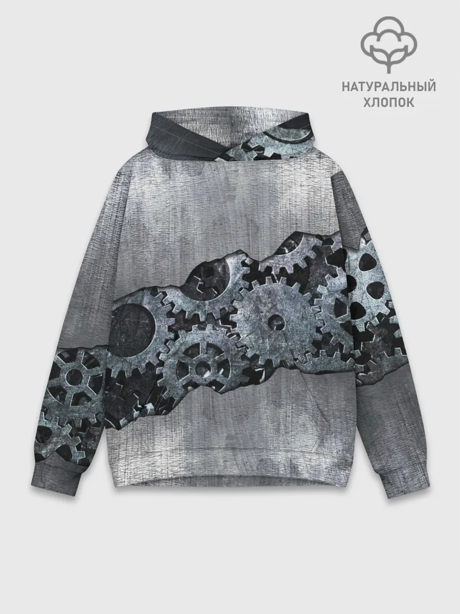 Худи мужской база хлопок / Шестеренки