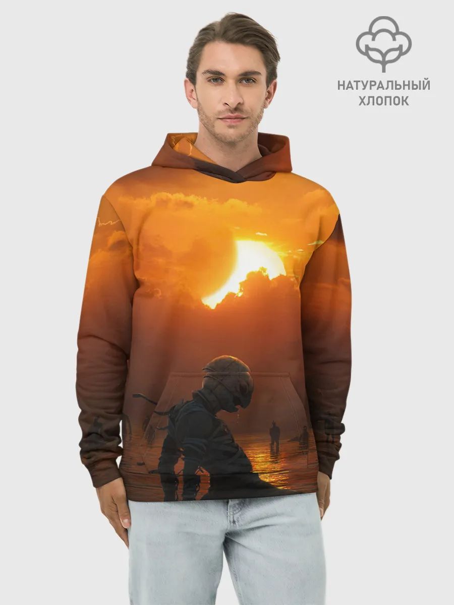 Худи мужской база хлопок / Берсерк закат