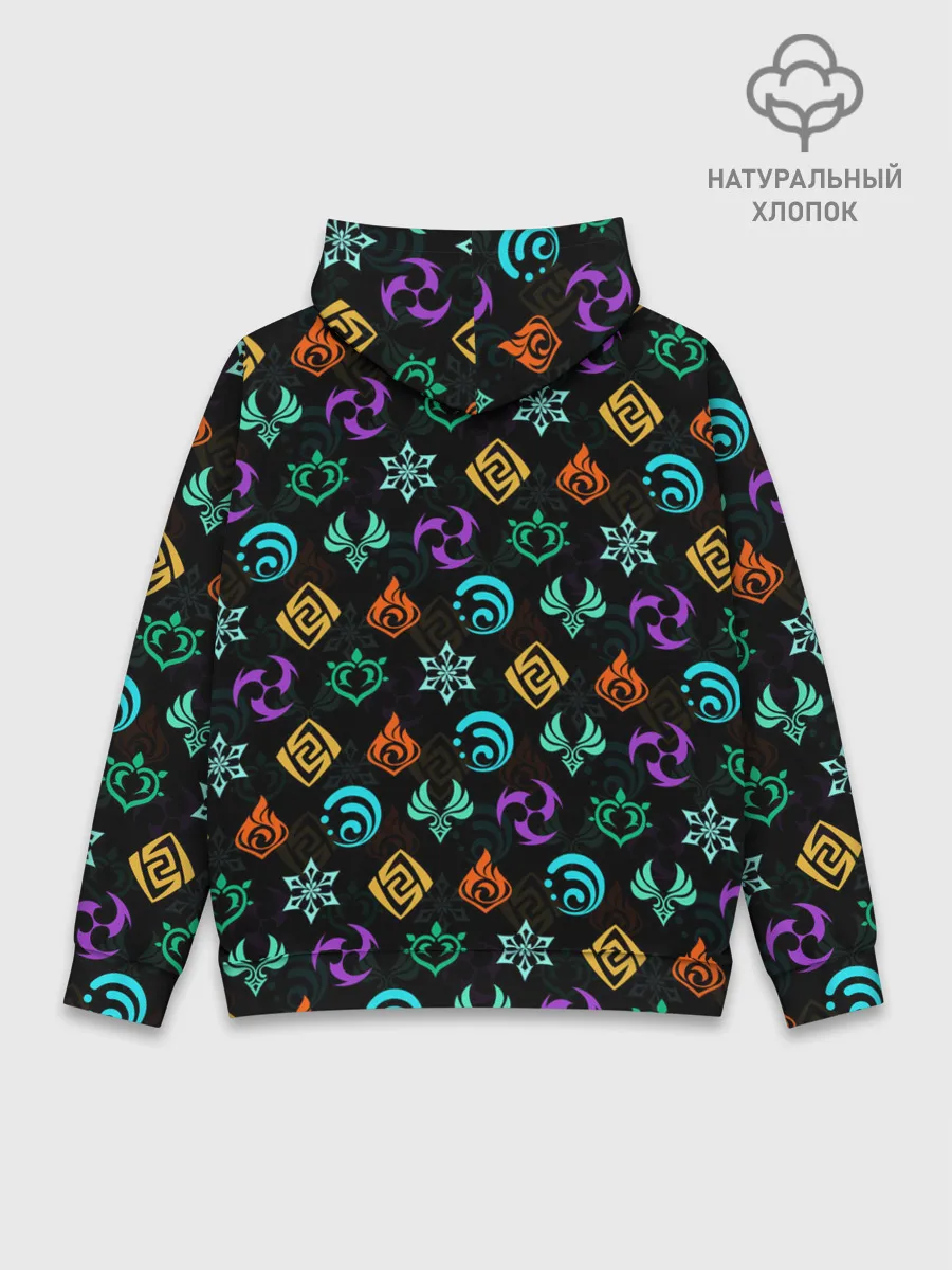 Худи мужской база хлопок / GENSHIN IMPACT ЭМБЛЕМЫ / ГЕНШИН ИМПАКТ