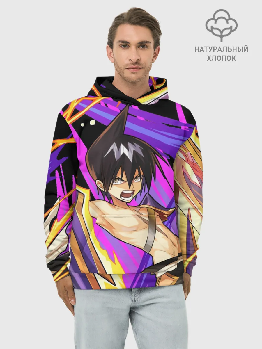 Худи мужской база хлопок / Шаман Кинг