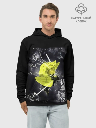 Худи мужской база хлопок / Zenitsu Agatsuma Kimetsu no Yaiba