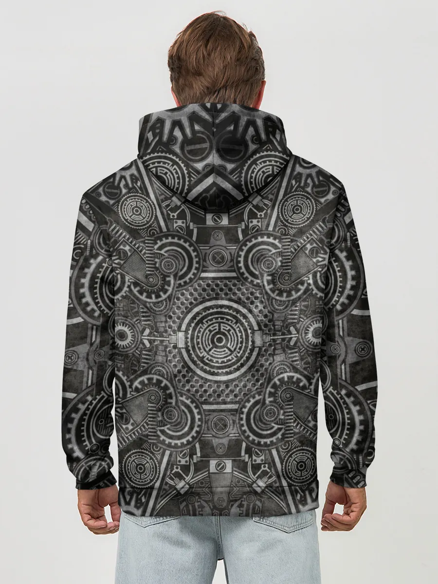 Худи мужской база хлопок / Стимпанк Механизм