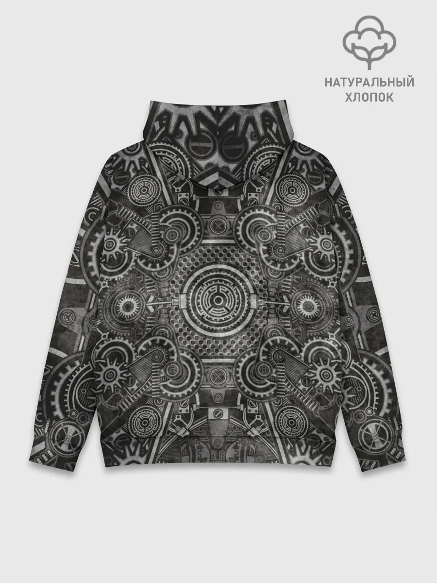 Худи мужской база хлопок / Стимпанк Механизм