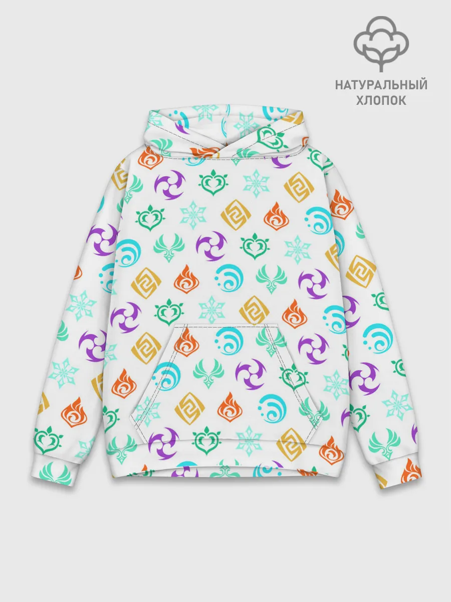 Худи мужской база хлопок / GENSHIN IMPACT ЭМБЛЕМЫ