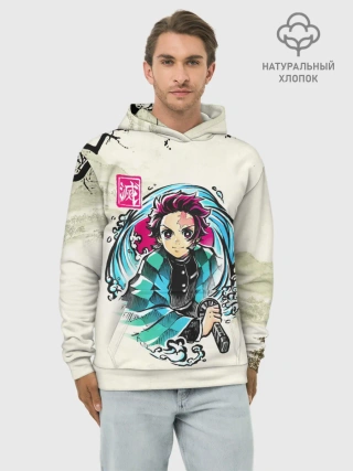 Худи мужской база хлопок / Kamado Tanjiro зарисовка
