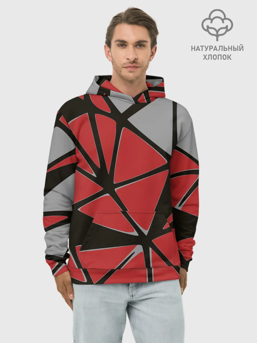 Худи мужской база хлопок / Треугольники