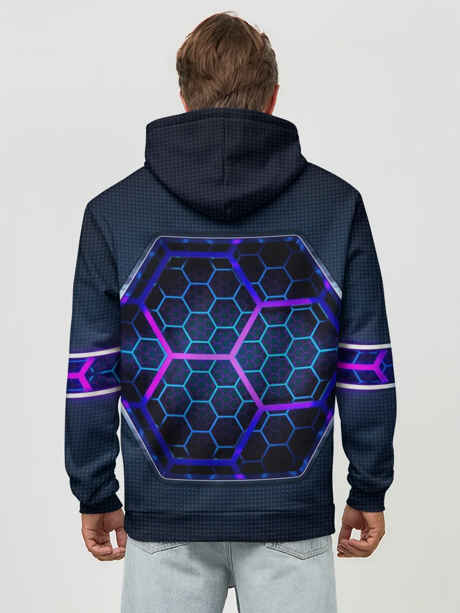 Худи мужской база хлопок / Цветные соты 3D