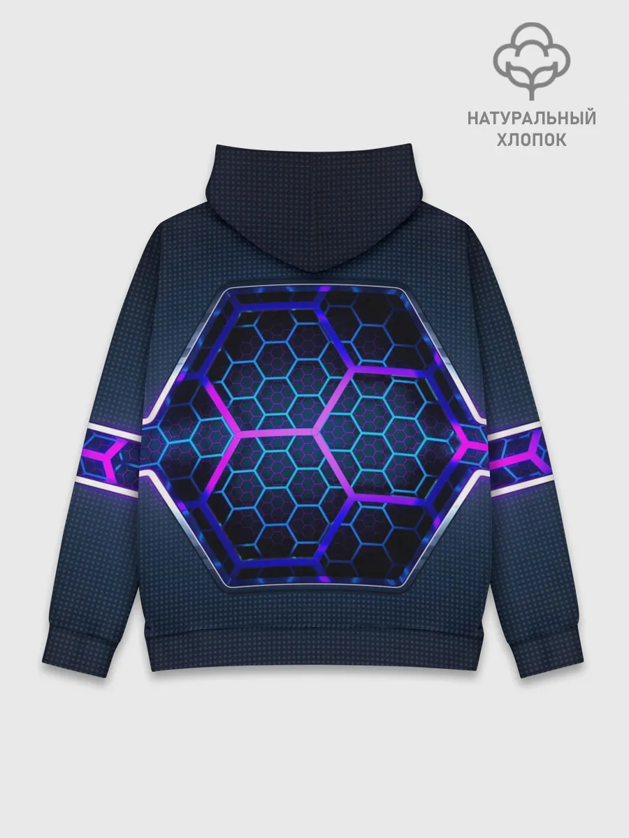 Худи мужской база хлопок / Цветные соты 3D