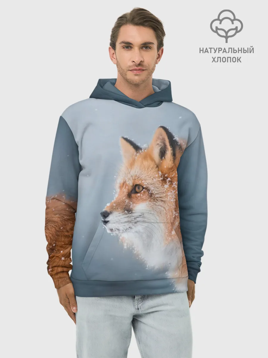 Худи мужской база хлопок / Лиса