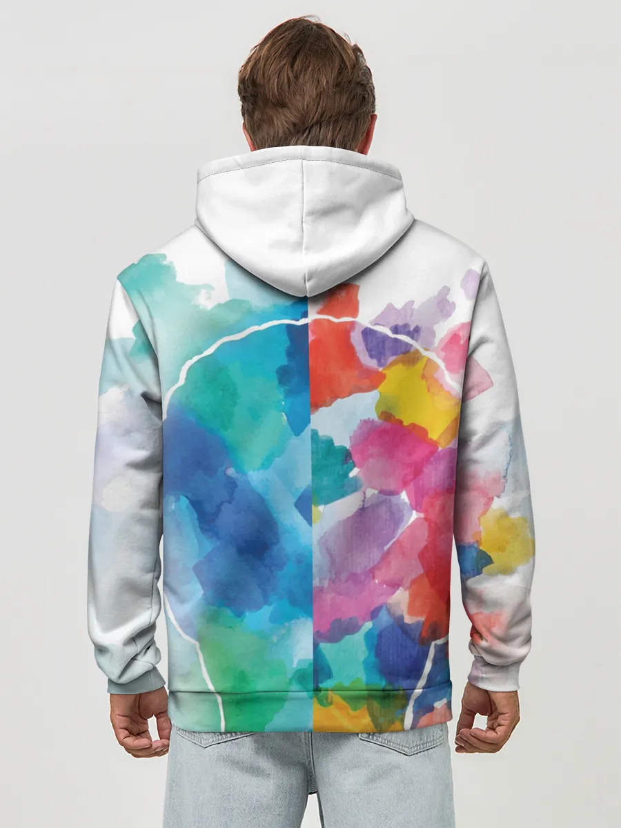 Худи мужской база хлопок / Акварель