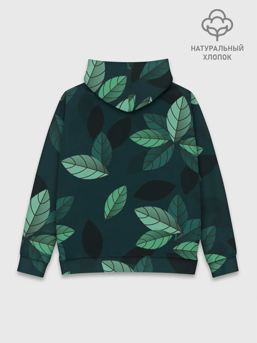 Худи мужской база хлопок / Текстура Листья
