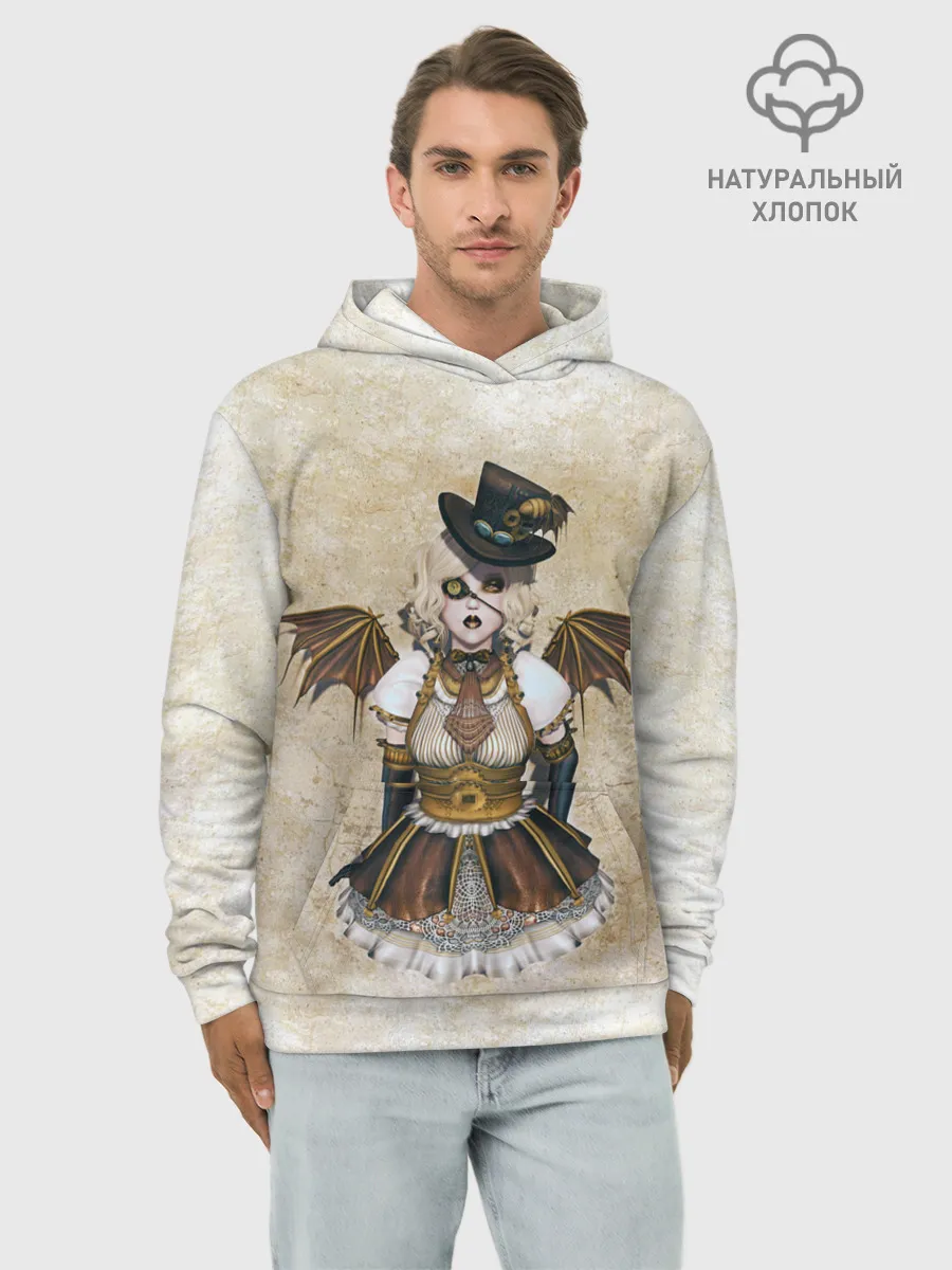 Худи мужской база хлопок / Стимпанк Девушка