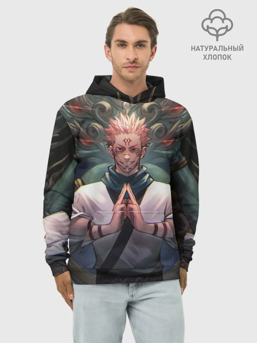 Худи мужской база хлопок / МАГИЧЕСКАЯ БИТВА | SUKUNA