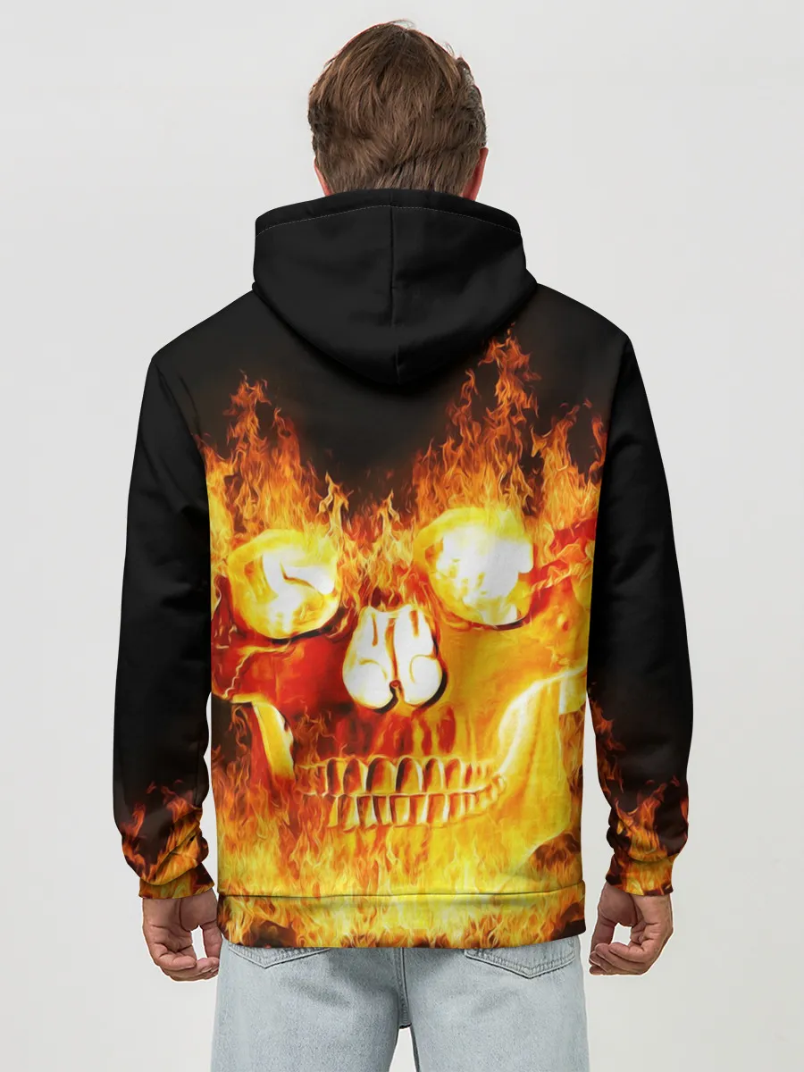 Худи мужской база хлопок / Огненный череп