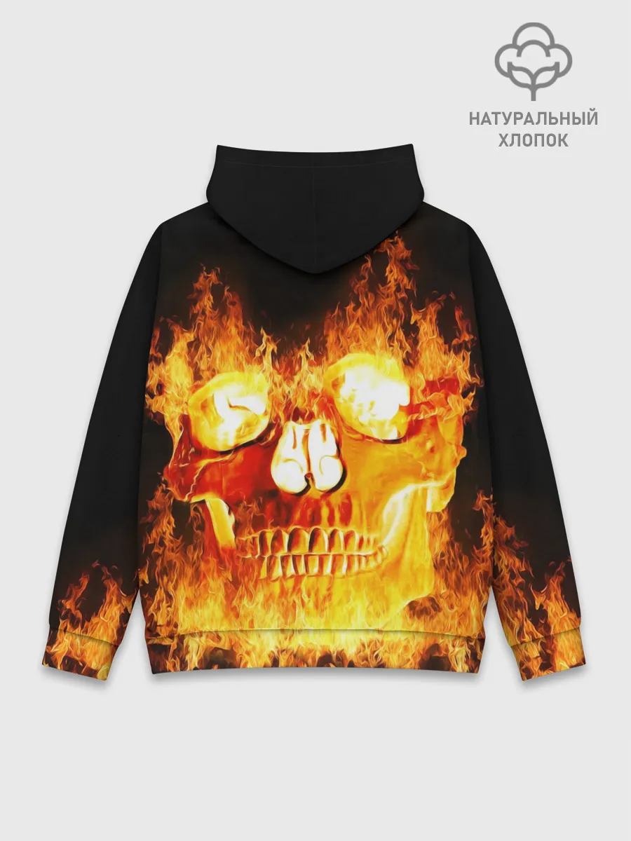 Худи мужской база хлопок / Огненный череп