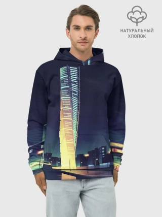 Худи мужской база хлопок / Ночной Город