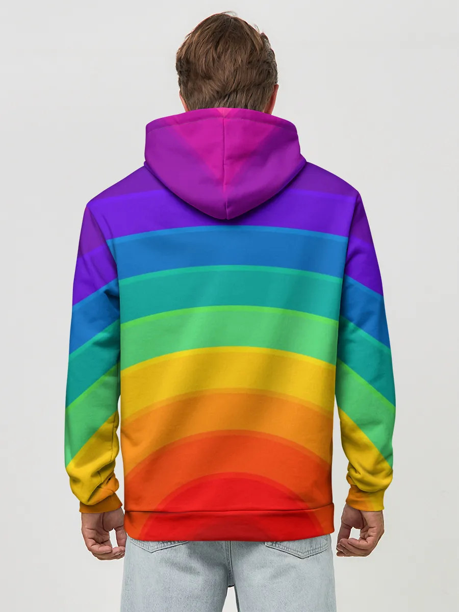 Худи мужской база хлопок / Круговая радуга