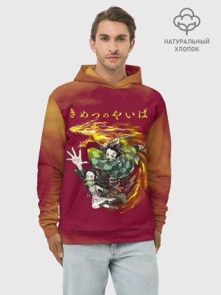 Худи мужской база хлопок / Танджиро и Незуко Камадо