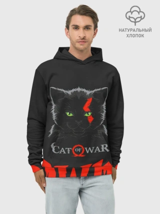 Худи мужской база хлопок / Cat of war
