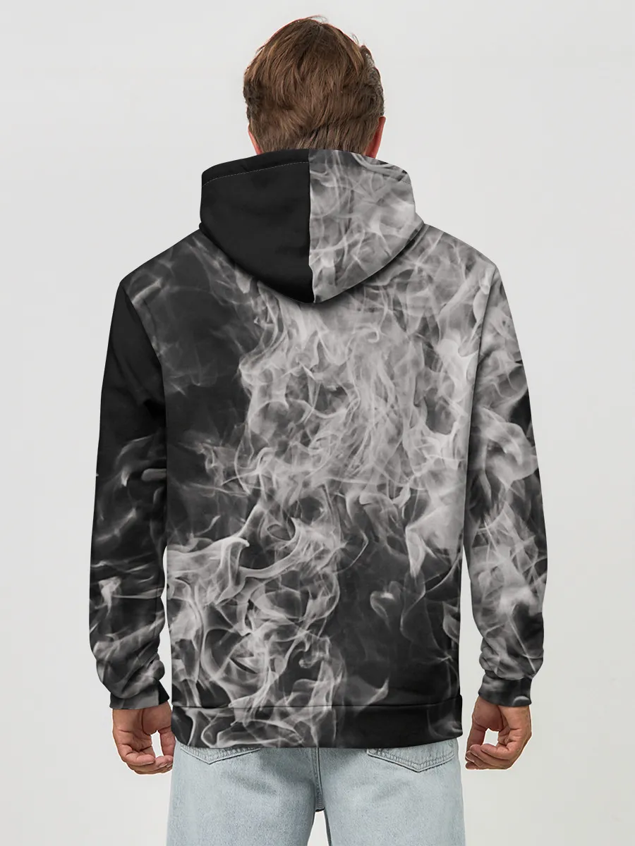 Худи мужской база хлопок / Fire and Smoke