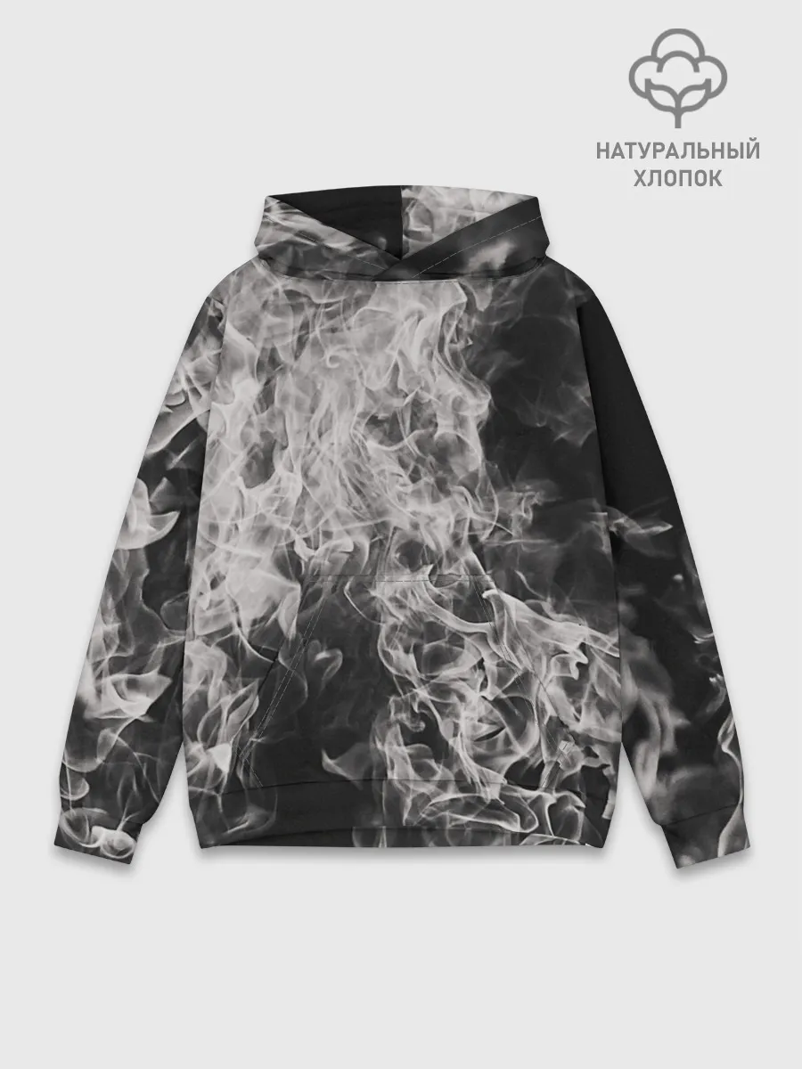 Худи мужской база хлопок / Fire and Smoke