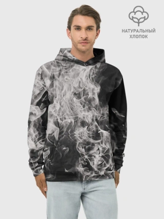 Худи мужской база хлопок / Fire and Smoke