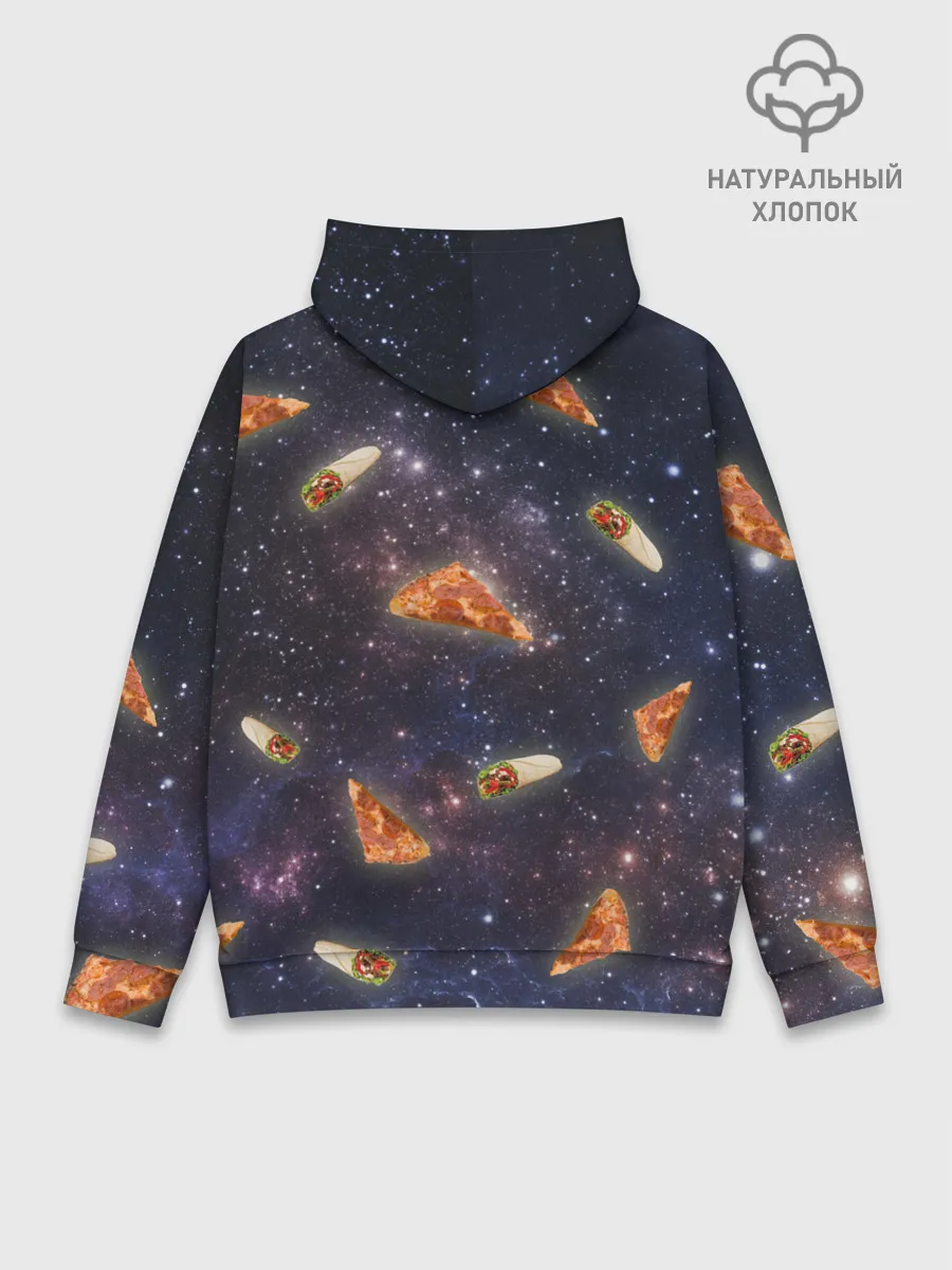 Худи мужской база хлопок / Динозавр в космосе