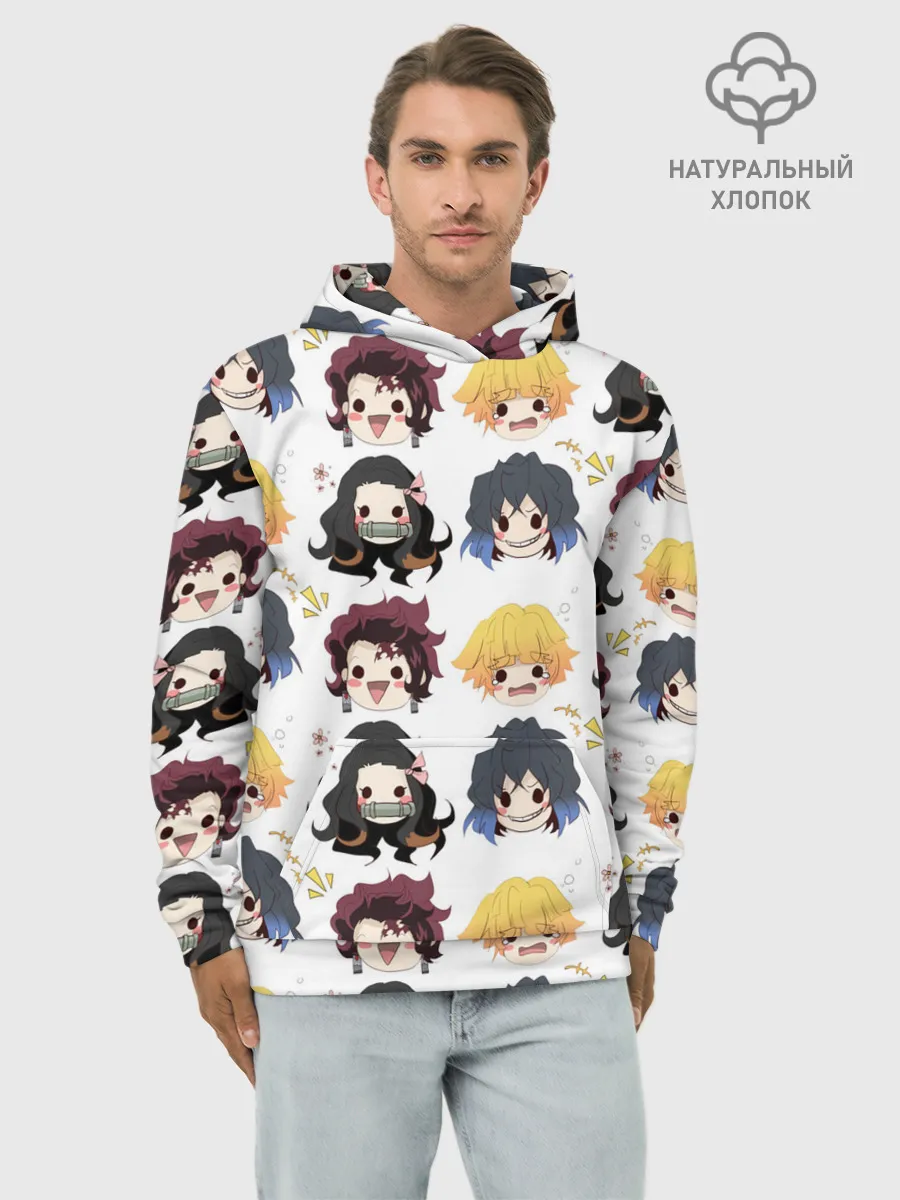 Худи мужской база хлопок / Клинок, рассекающий демонов