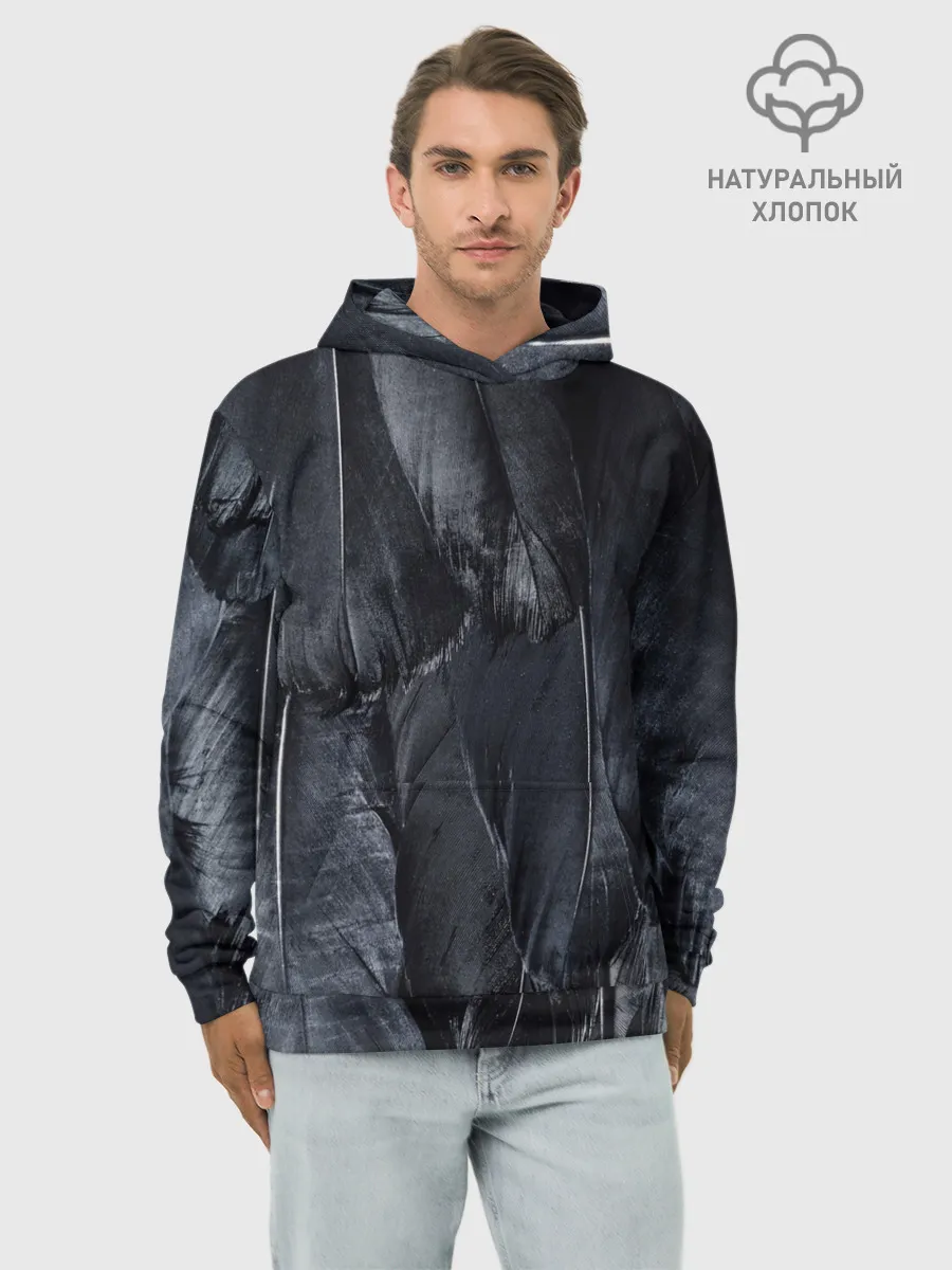 Худи мужской база хлопок / ВОРОНА