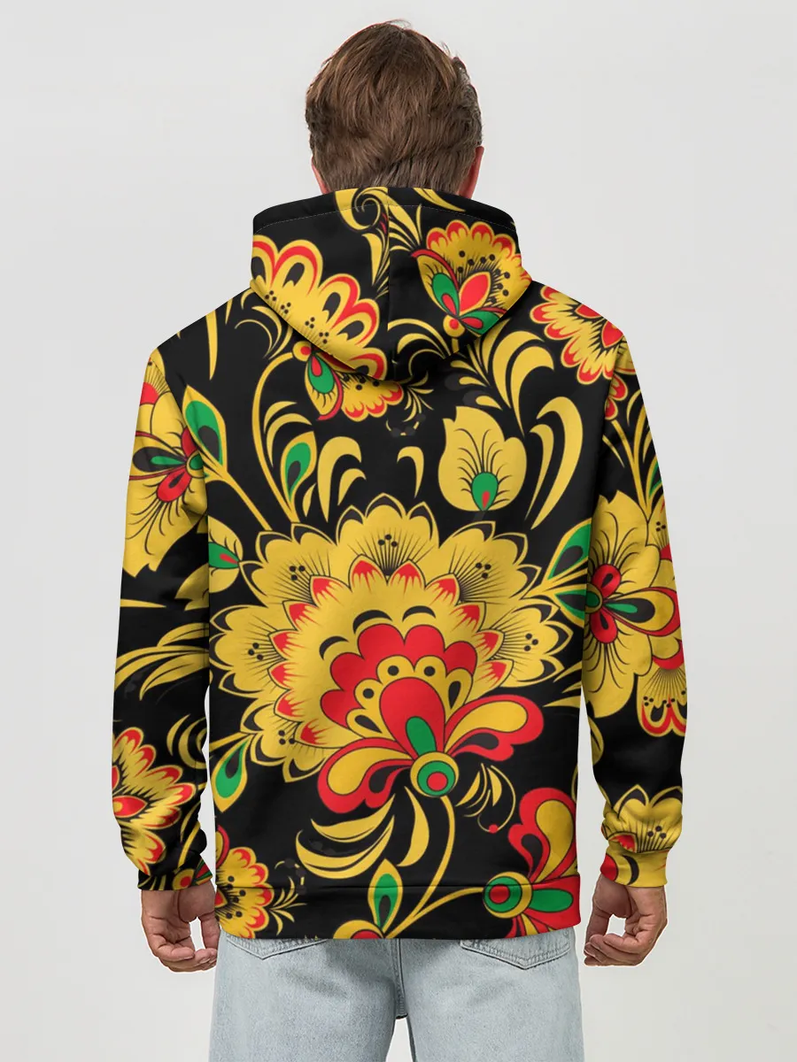 Худи мужской база хлопок / Хохлома