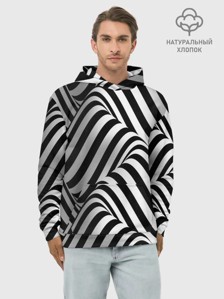 Худи мужской база хлопок / 3D Иллюзия