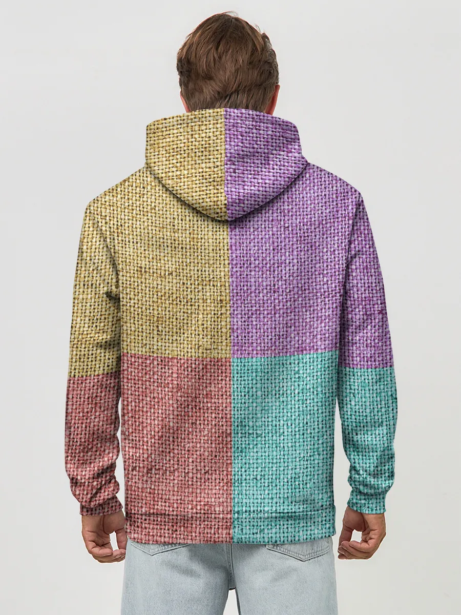 Худи мужской база хлопок / Burlap Patchwork