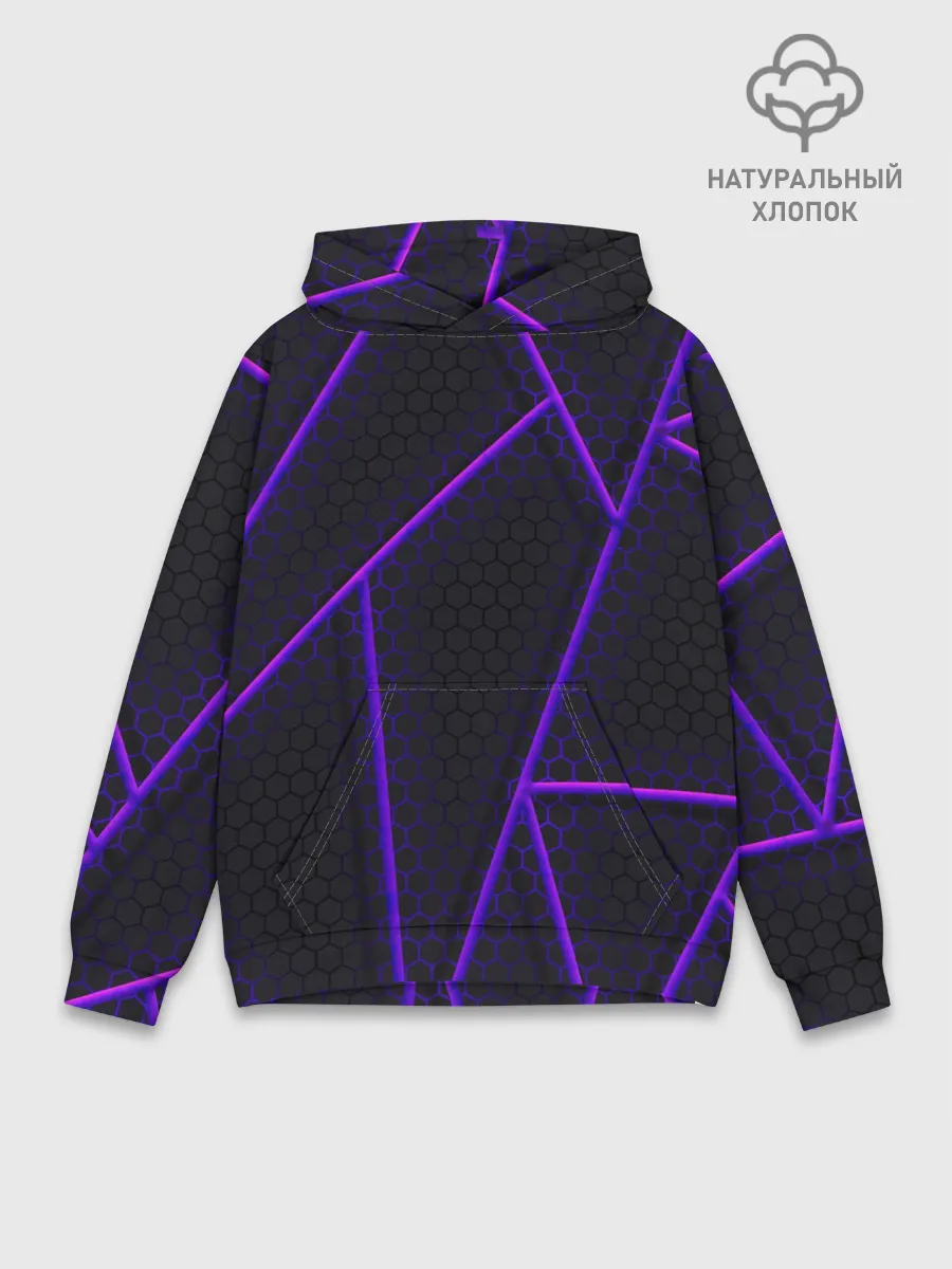 Худи мужской база хлопок / СОТЫ НЕОНОВЫЕ - ГЕОМЕТРИЯ