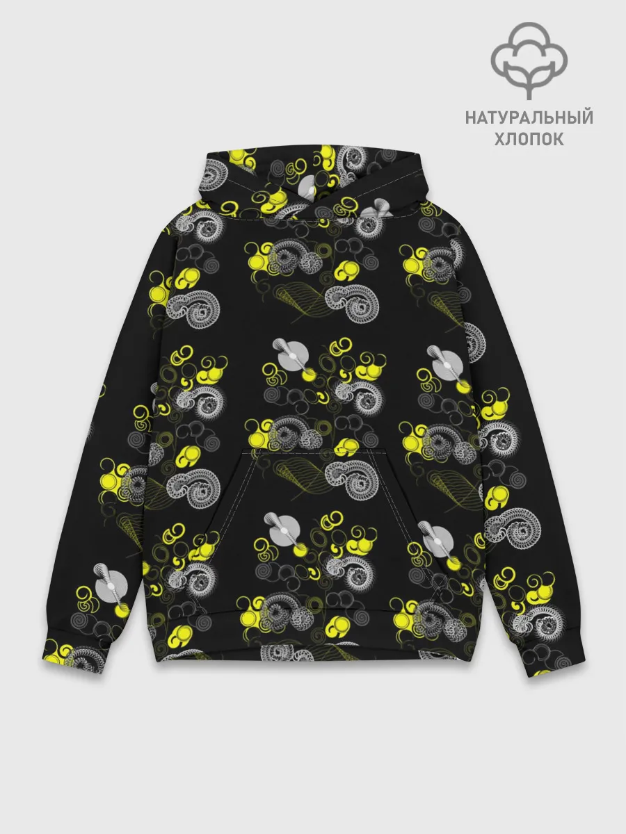 Худи мужской база хлопок / неоновая абстракция