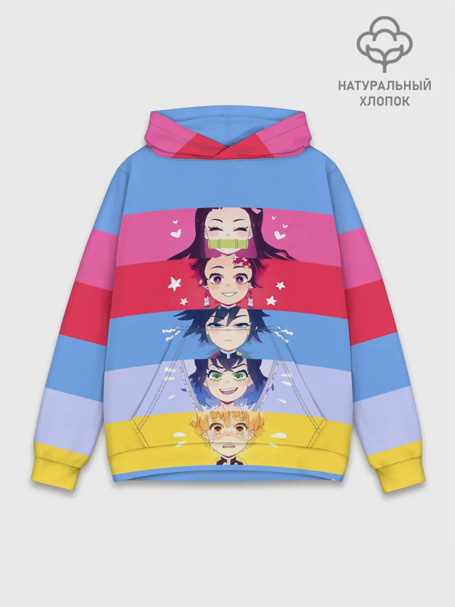 Худи мужской база хлопок / ПЕРСОНАЖИ Kimetsu no Yaiba