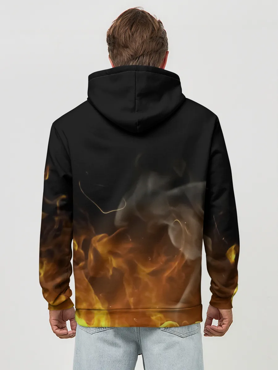 Худи мужской база хлопок / Танджиро Камадо в огне