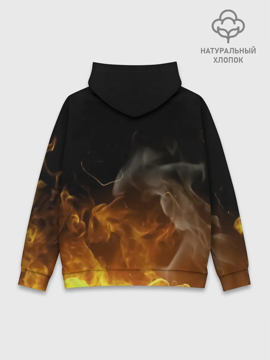Худи мужской база хлопок / Танджиро Камадо в огне