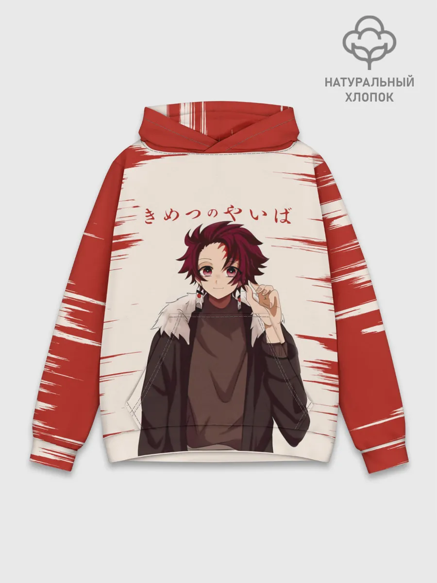 Худи мужской база хлопок / Танджиро Камадо Kimetsu no Yaiba
