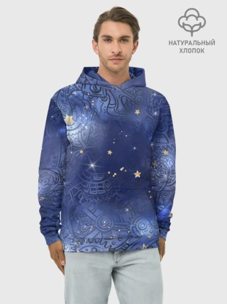 Худи мужской база хлопок / Небо в стиле Стимпанк