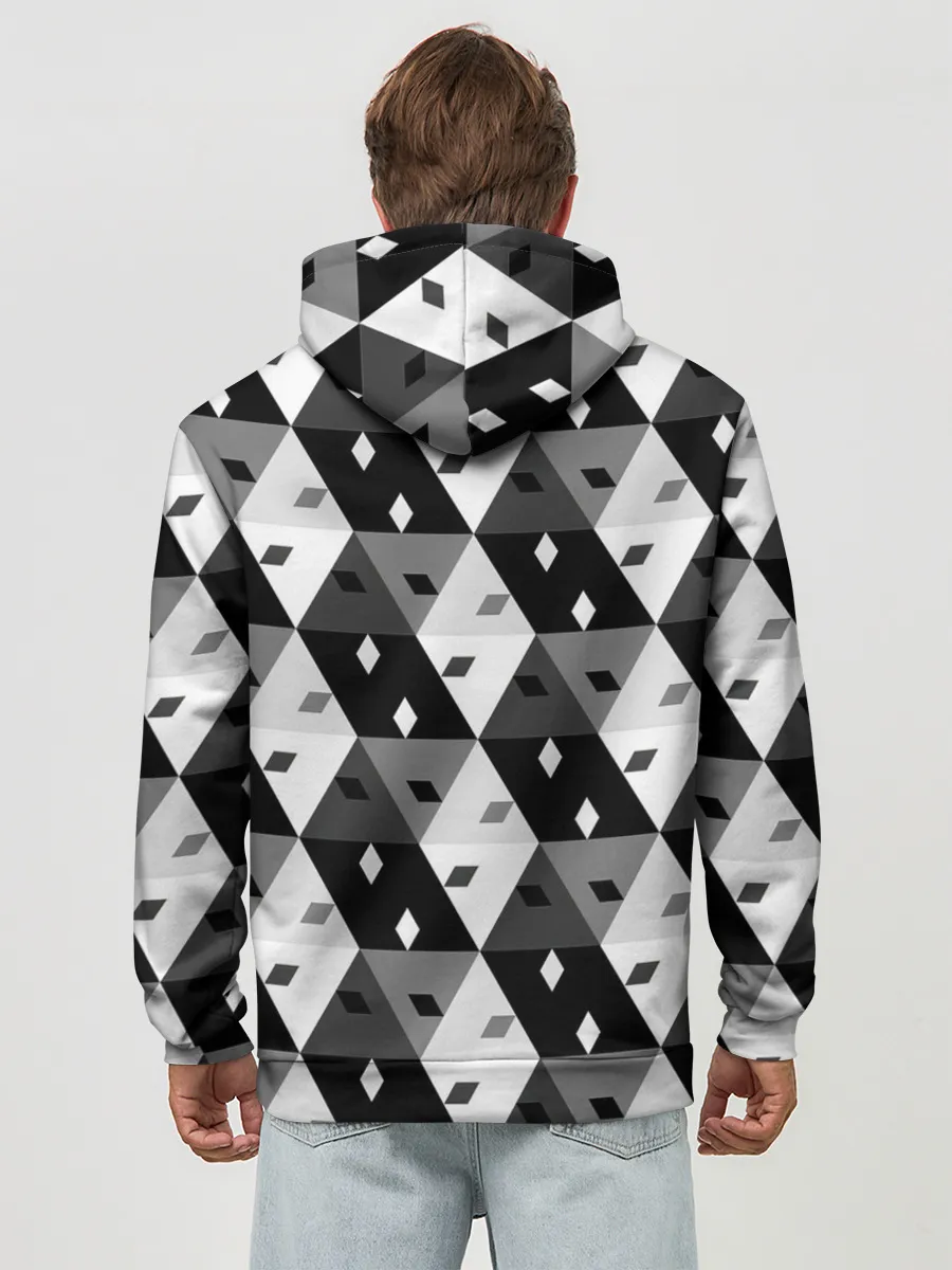 Худи мужской база хлопок / Абстрактные кубики