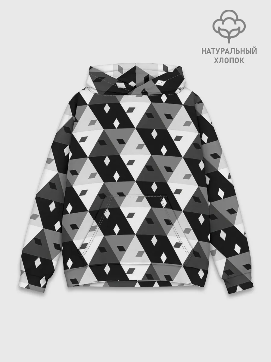 Худи мужской база хлопок / Абстрактные кубики
