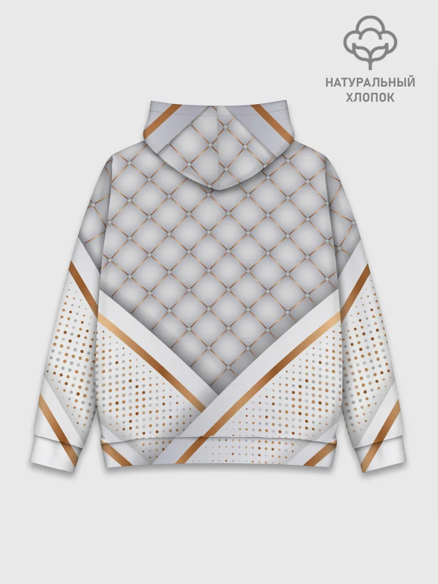 Худи мужской база хлопок / Luxury white & Gold
