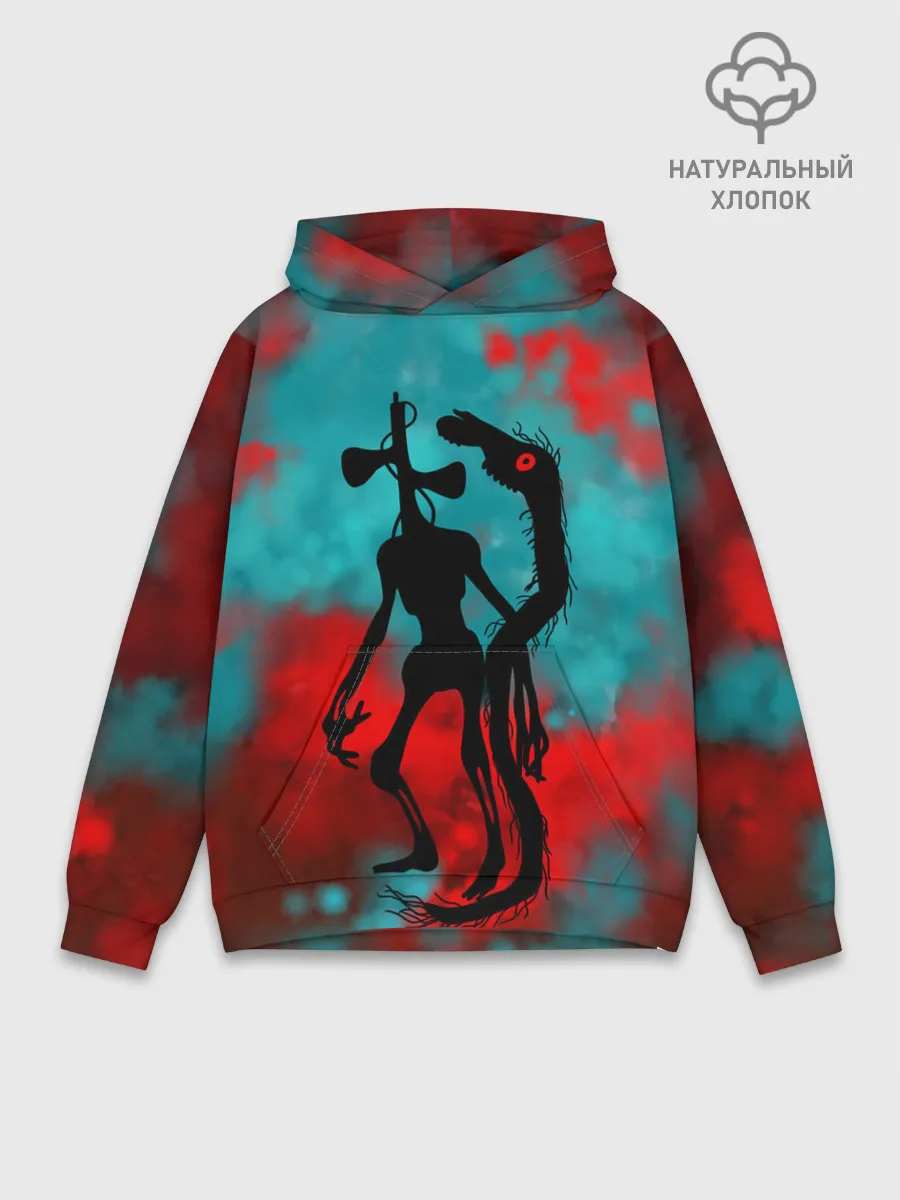 Худи мужской база хлопок / Сиреноголовый и Лошадь монстры